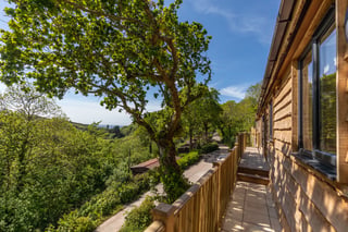 Holiday cabins by the Devon sea