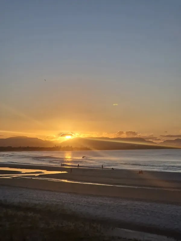 Sunset over a beach in Australia